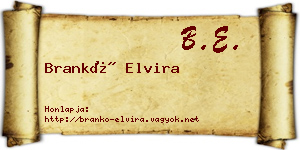 Brankó Elvira névjegykártya